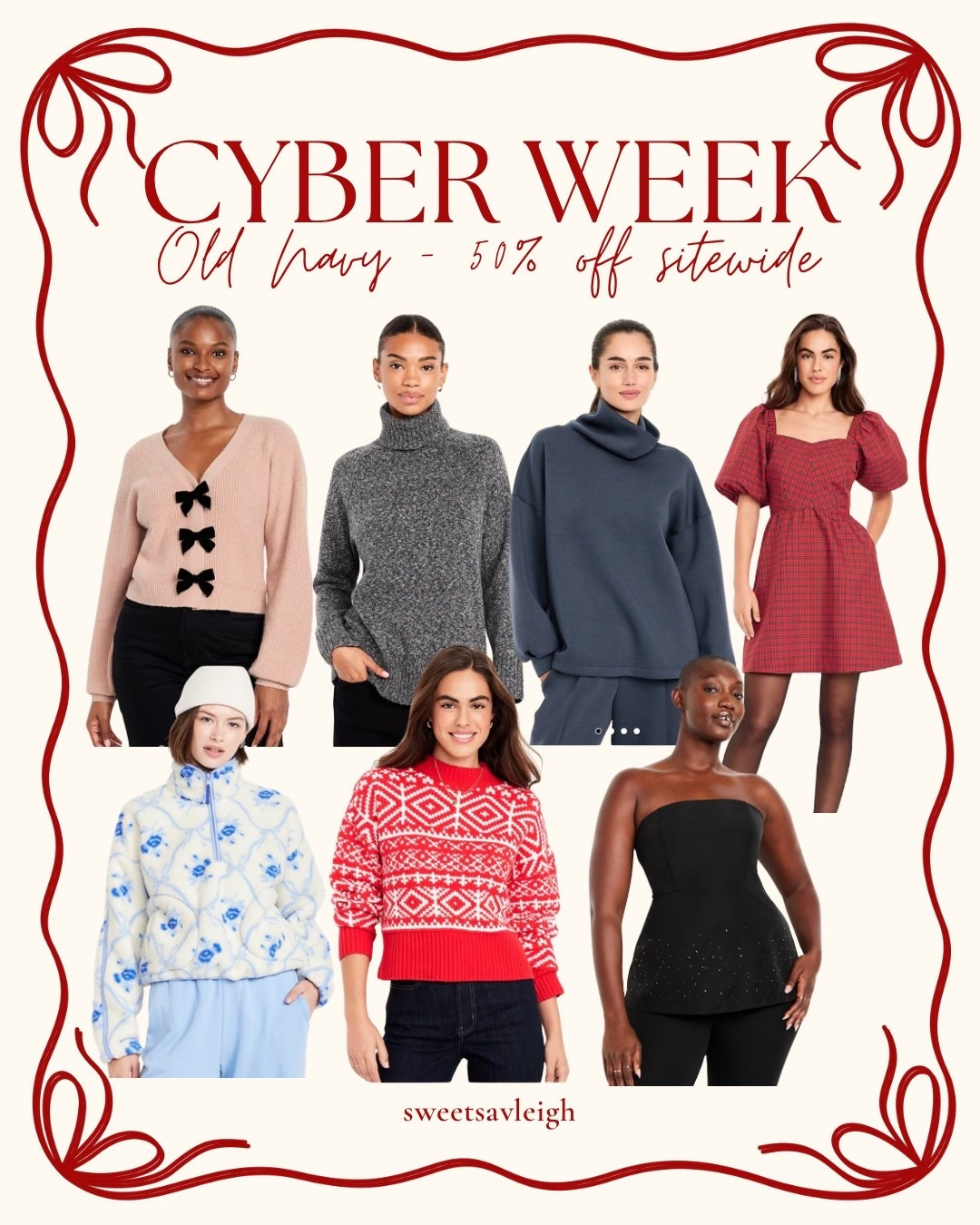Cyber week sales - 50% off old navy 

#LTKHoliday #LTKCyberWeek #LTKSaleAlert