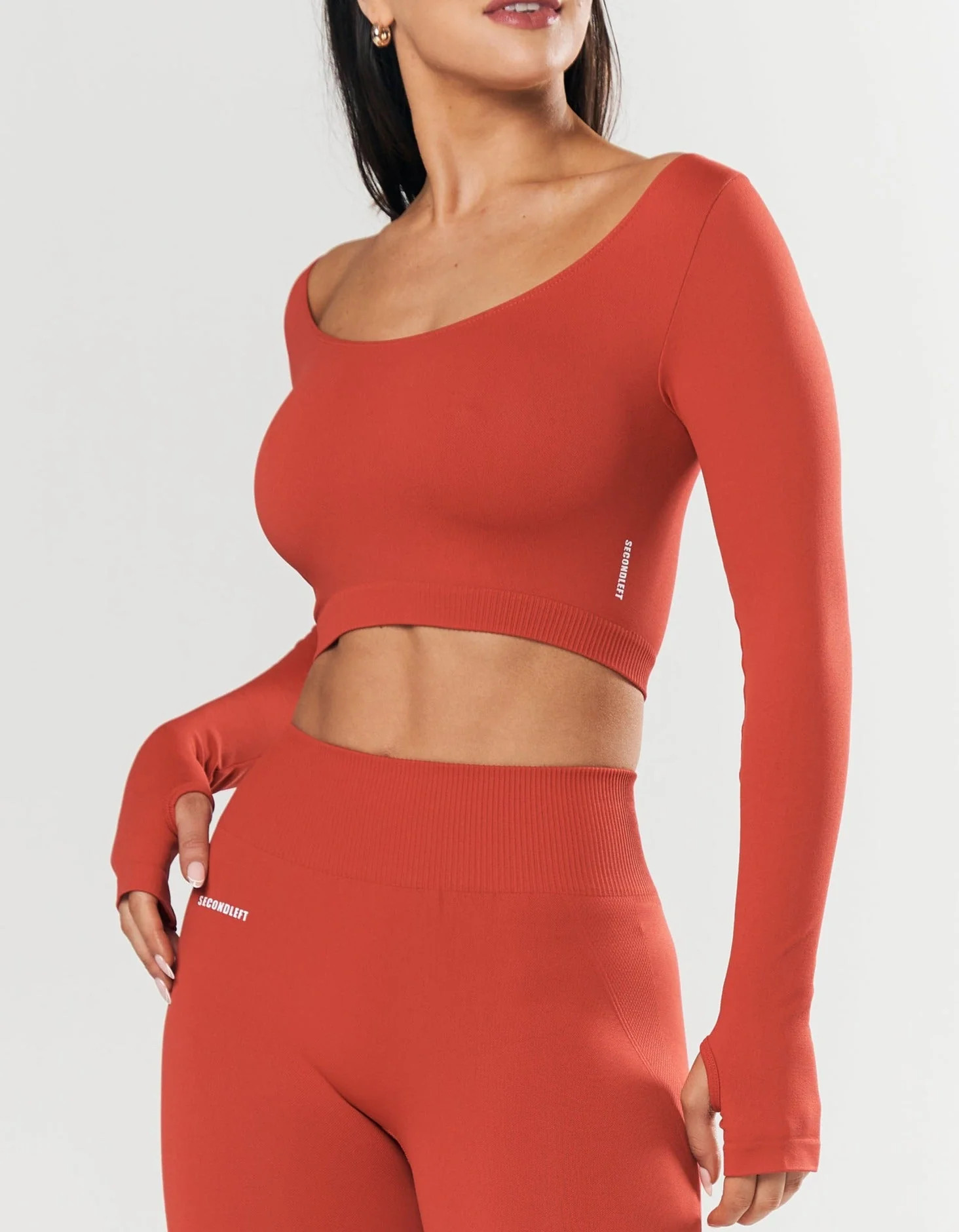 Seamless Scoop Long Sleeve - Red | SECONDLEFT 