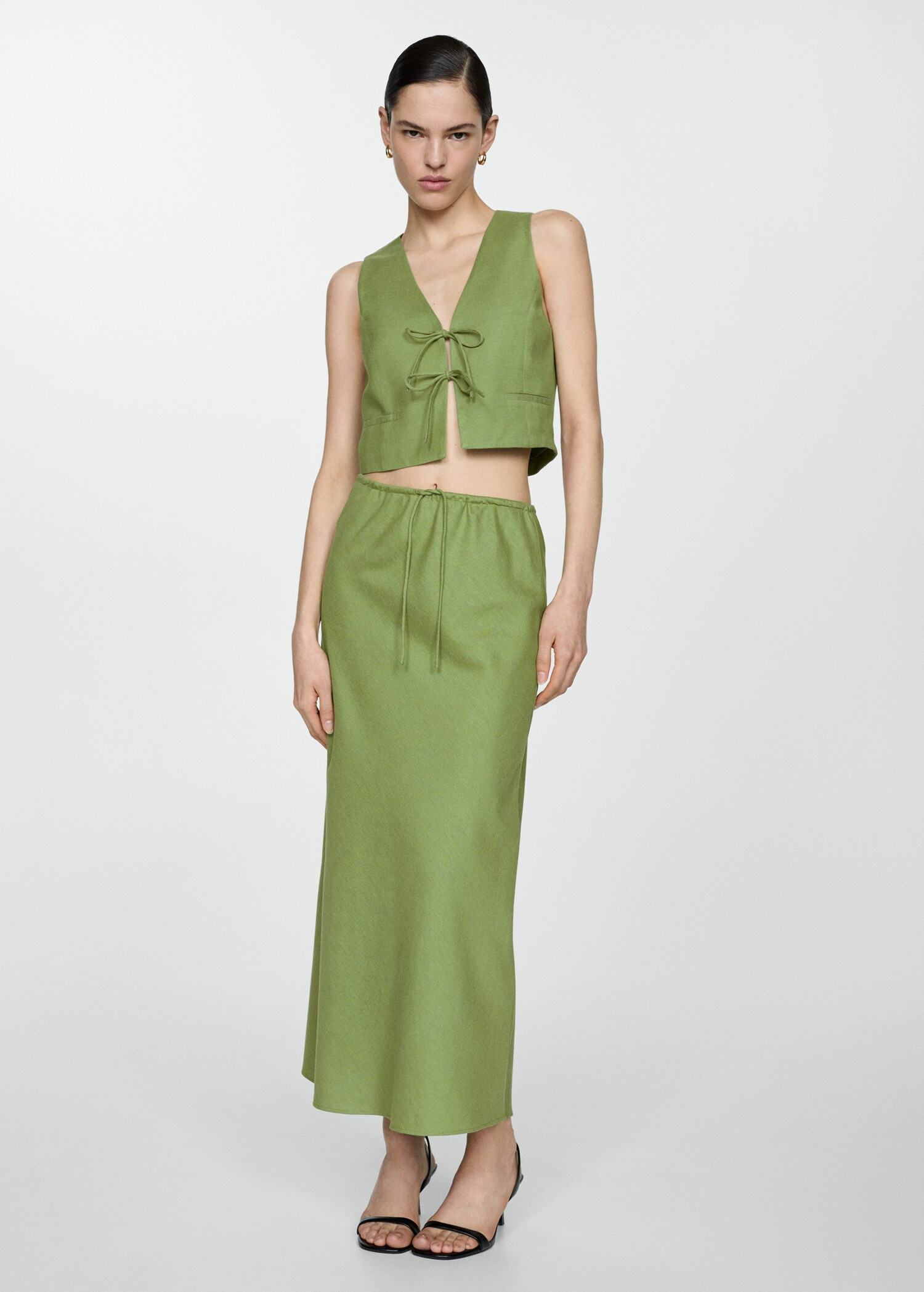 Gilet with tie closure | MANGO (UK)