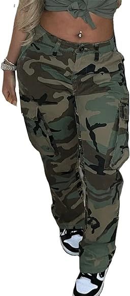 Voghtic Camo Cargo Pants for Women High Waisted Slim Fit Camoflage Jogger Sweatpants with Pockets | Amazon (US)