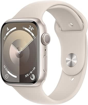 Apple Watch Series 9 [GPS 45mm] Smartwatch with Starlight Aluminium Case with Starlight Sport Ban... | Amazon (CA)