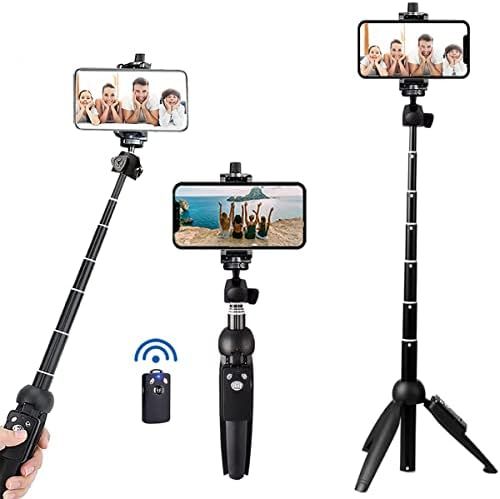 Portable 40 Inch Aluminum Alloy Selfie Stick Phone Tripod with Wireless Remote Shutter Compatible... | Amazon (US)