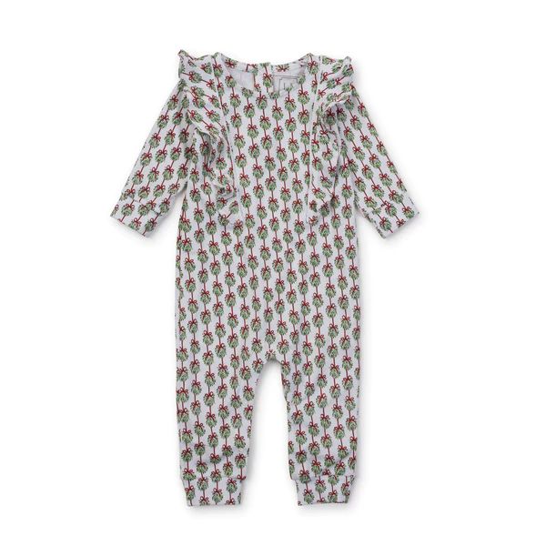 Evelyn Girls' Pima Cotton Romper - Merry Mistletoe | Lila and Hayes