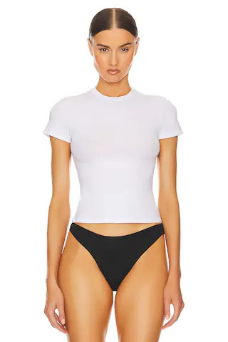 Baby Tee in 2nd Skin Jersey in White | Revolve Clothing (Global)