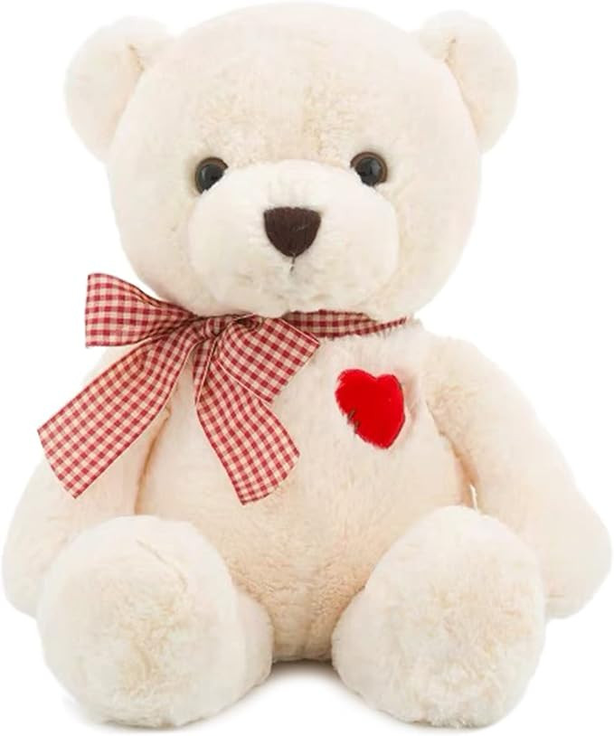 Adorlynetty 11.4” Small Teddy Bear with Heart Cute White Teddy Bear Stuffed Animals Soft Stuffe... | Amazon (US)