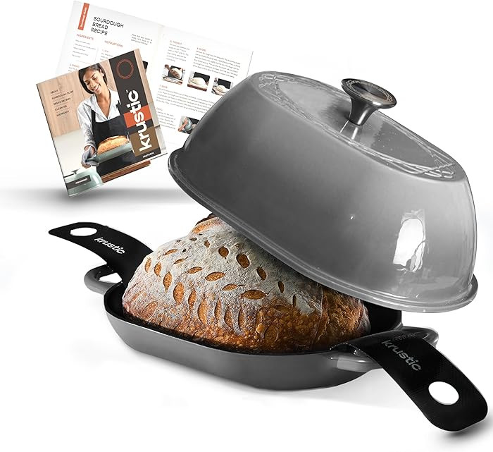 Krustic Enameled Cast Iron Dutch Oven for Professional Sourdough Bread Baking | 5.5 Quart Loaf Si... | Amazon (CA)