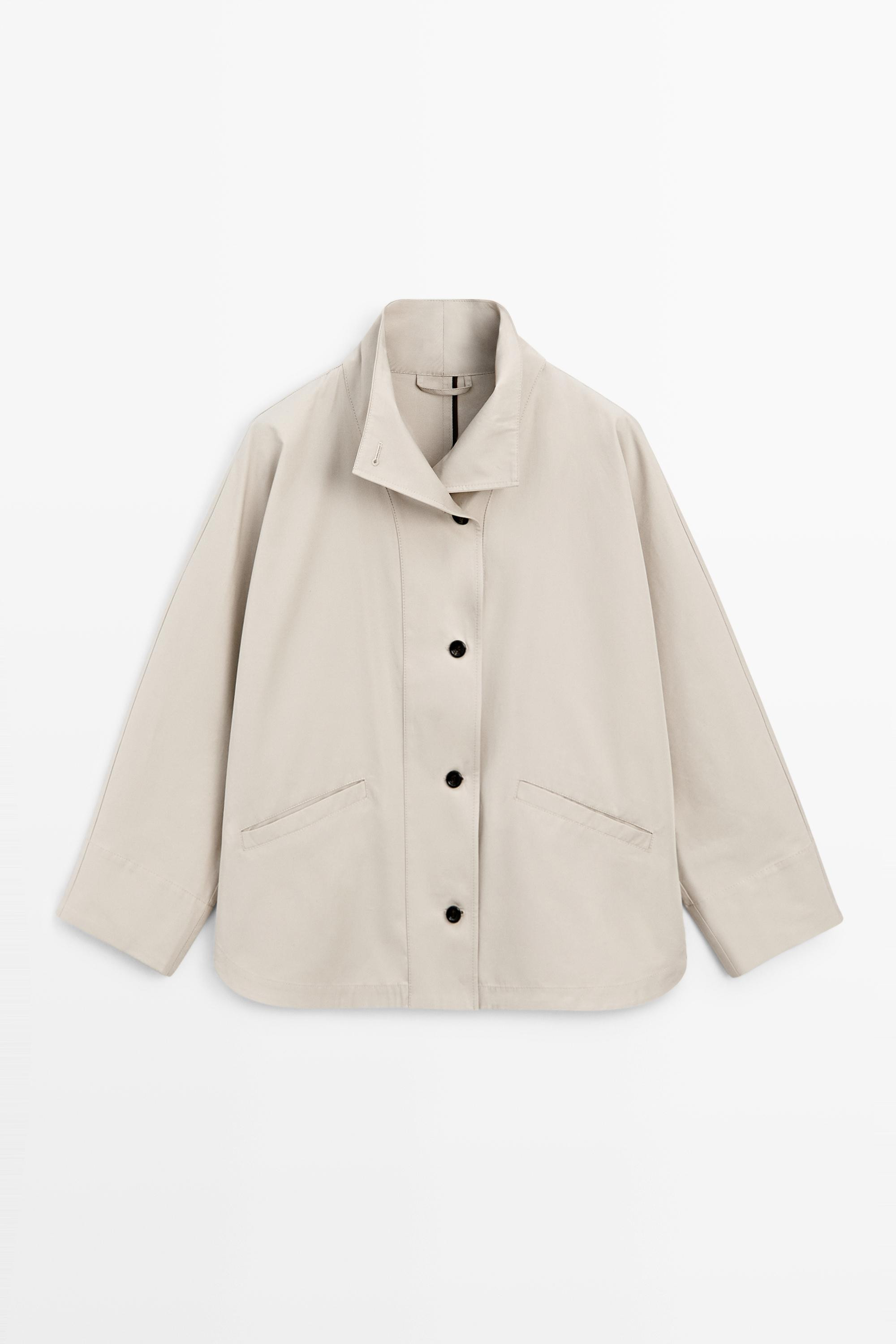 Jacket with high collar detail | Massimo Dutti UK