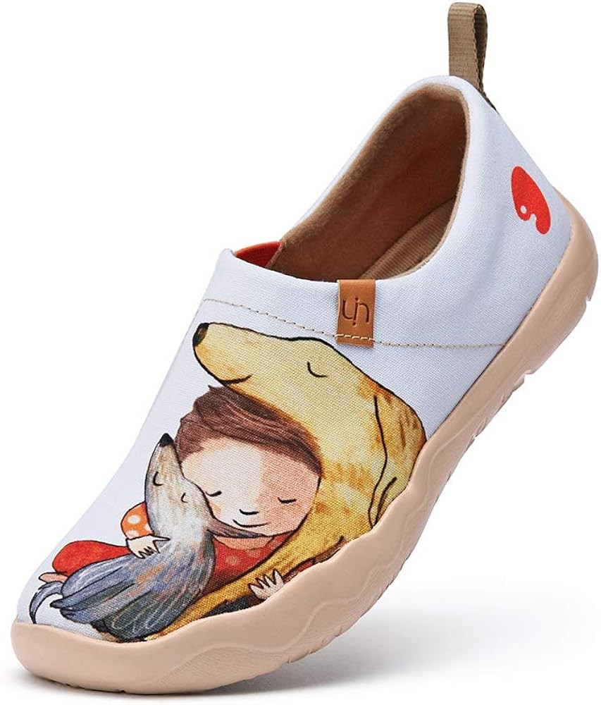 UIN Women's Slip On Loafers Canvas Lightweight Flats Sneakers Love & Humans Walking Casual Art Pa... | Amazon (US)