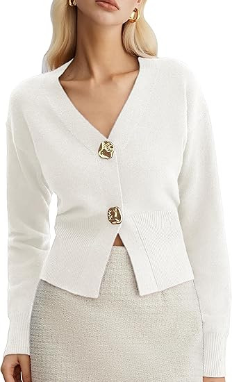 Cardigan Sweaters for Women Long Sleeve V Neck Button Down Lightweight Knitted Cardigans Casual O... | Amazon (US)