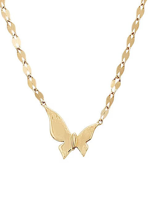 14K Yellow Gold Tiny Butterfly Pendant Necklace | Saks Fifth Avenue