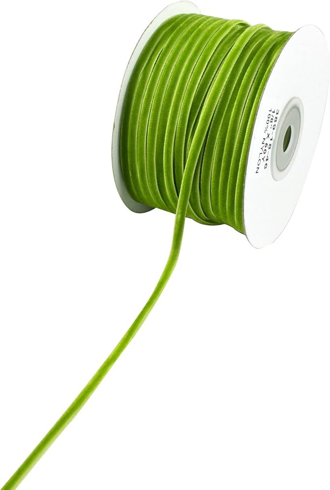 May Arts 1/8-Inch Wide Ribbon, Parrot Green Velvet | Amazon (US)