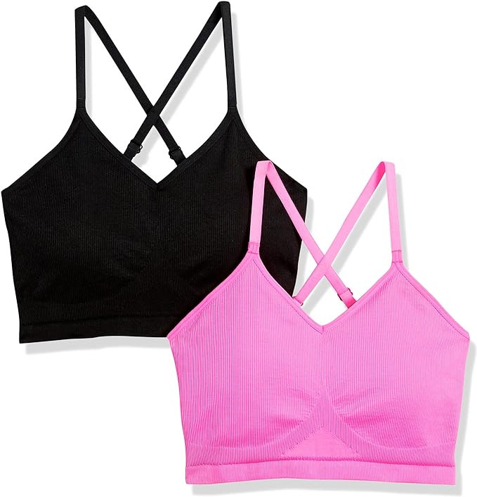 Amazon Essentials Women's Light-Support Strappy Seamless Sports Bra, Pack of 2 | Amazon (US)