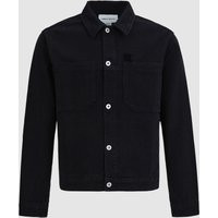 Patch Pocket Denim Jacket - Black / M | Urban Revivo