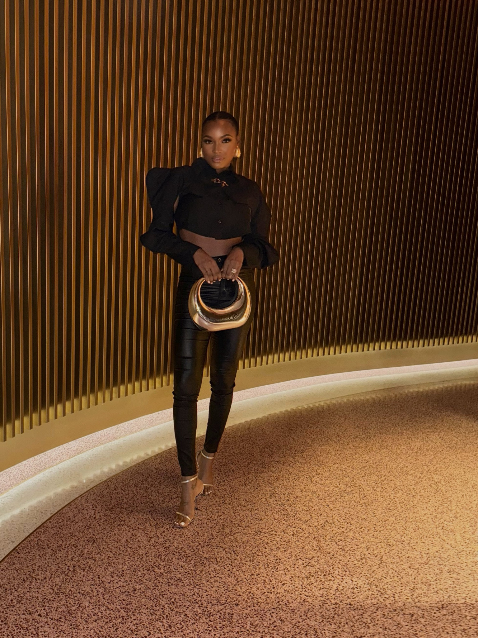 Dinner outfit

Bag linked below. Color in photo: Grey. 
Earrings linked below | Color:  Grey 