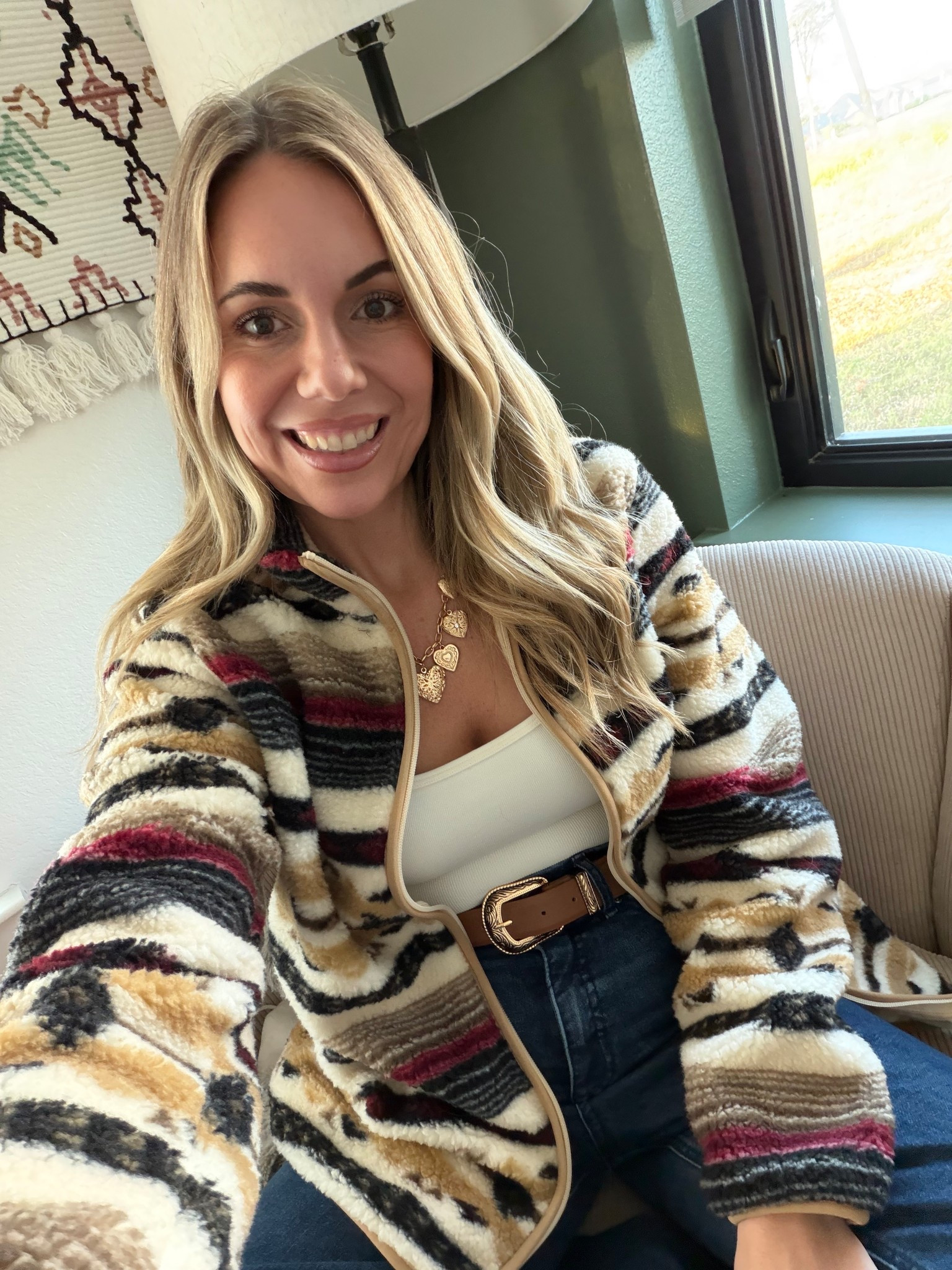 Size up in the body suit and down in the sherpa jacket! 

#LTKootd #LTKOver40 #LTKGiftGuide