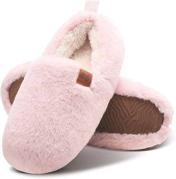 Fuzzy Home Slippers Womens Faux Wool House Shoes Memory Foam Lightweight Slip on Slippers for Wom... | Amazon (US)