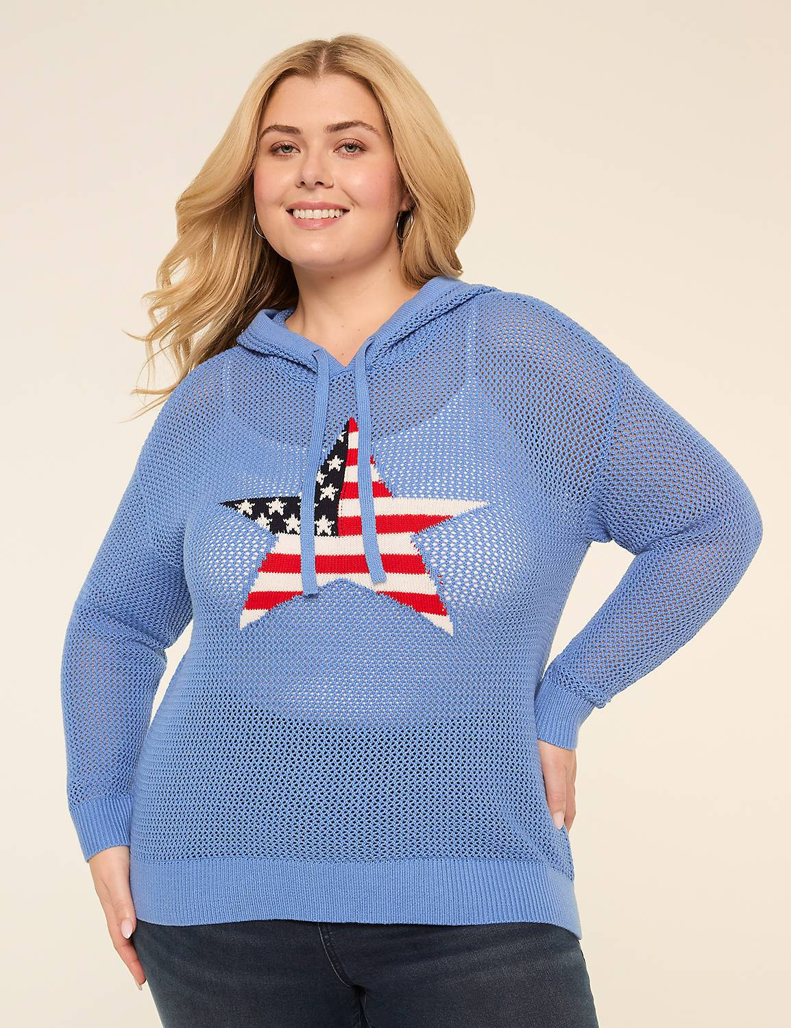 American Flag Star Hooded Sweater | LaneBryant | Lane Bryant (US)