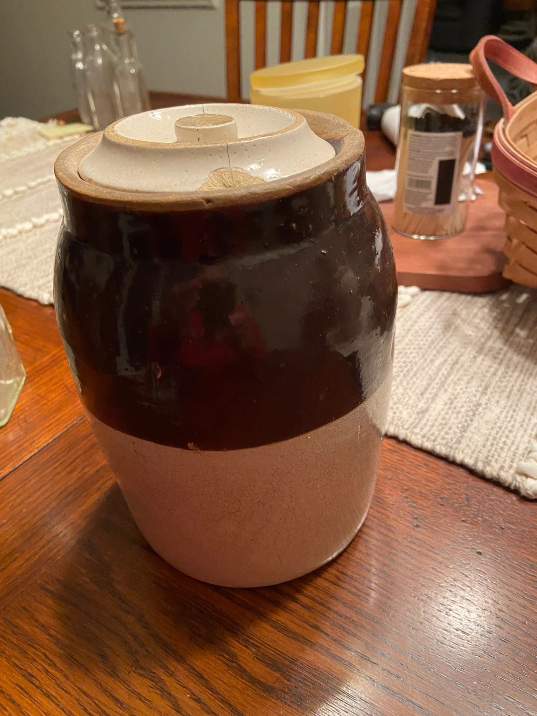 Three and a Half Quart Primitive Crock With Lid - Etsy | Etsy (US)