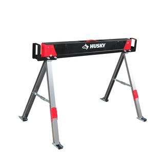 Husky 28.7 in. x 41.1 in. Steel Saw Horse and Jobsite Table with 1100 lbs. Capacity - 1 Each 9082... | The Home Depot