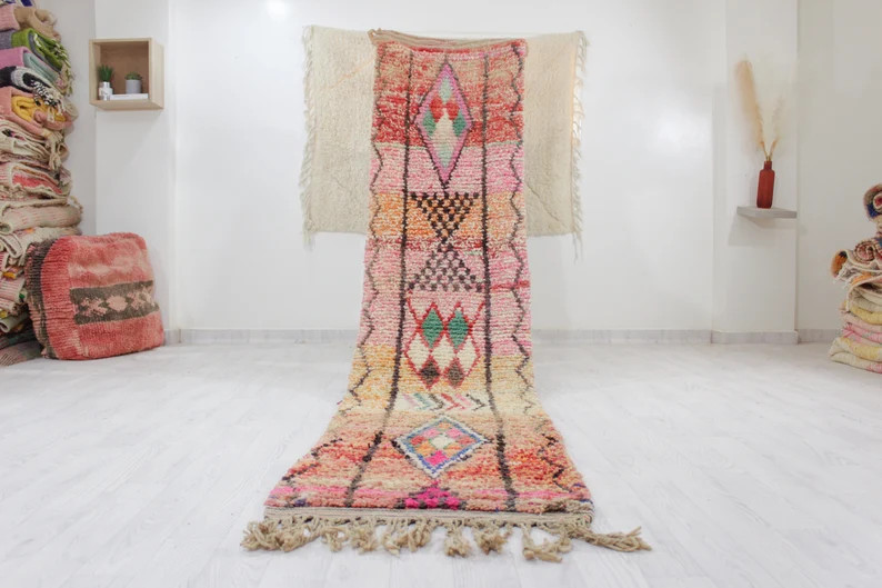 Red Vintage Runner Boujaad  Runner Rug Moroccan  Colorful - Etsy | Etsy (US)