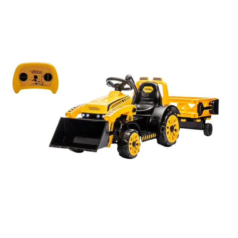Best Ride On Cars Tonka 6V Construction Tractor Ride-On with Trailer and Working Loader for Kids | Walmart (US)
