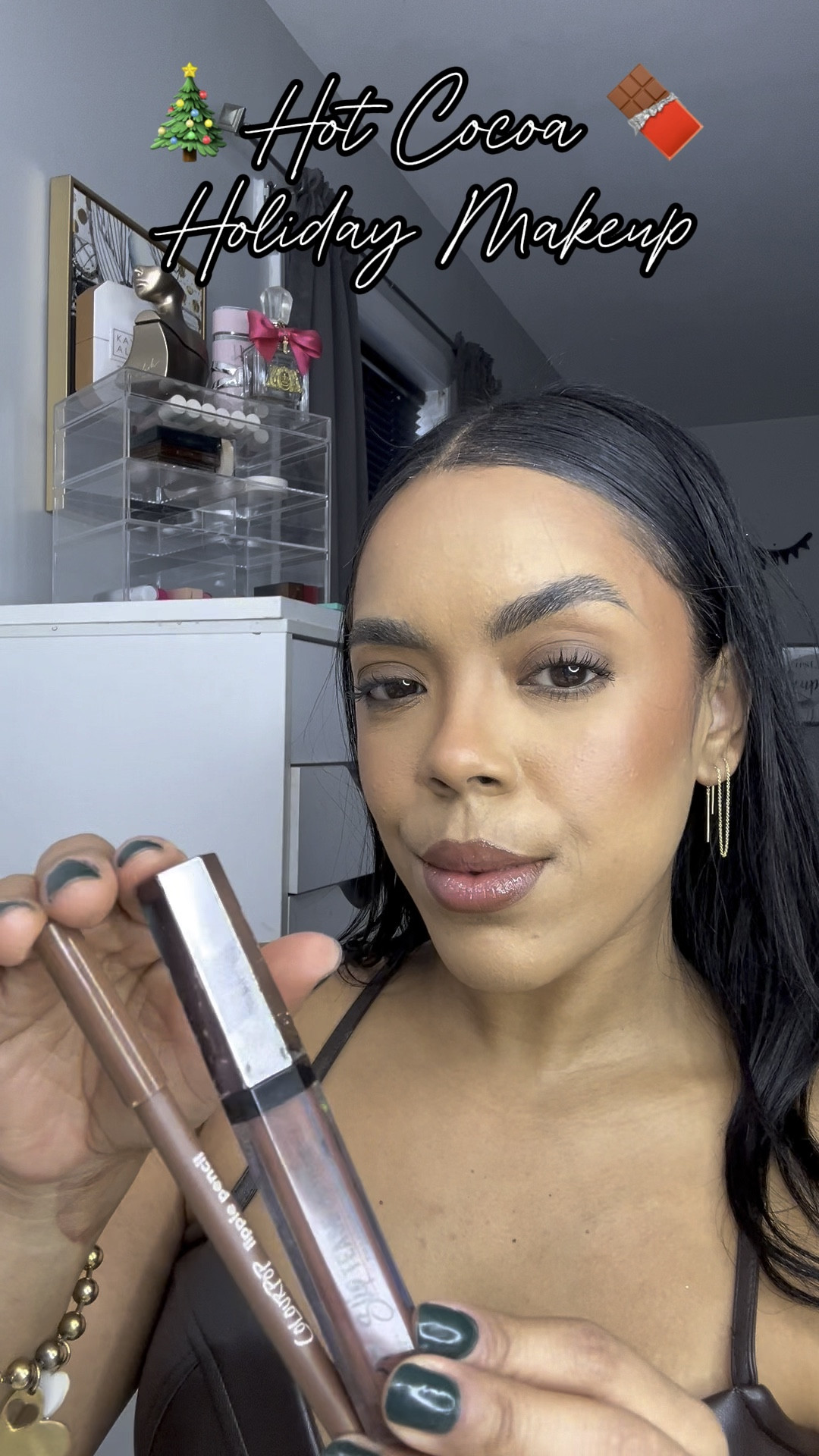 𝓗oliday 𝓢eason 🎄💋👠
 𝓗𝓸𝓽 𝓒𝓸𝓬𝓸𝓪 𝓱𝓸𝓵𝓲𝓭𝓪𝔂 𝓶𝓪𝓴𝓮𝓾𝓹 

Face: @hudabeauty 
Easy Blur Foundation
Conceal: @milanicosmetics 
Eyes: @jeffreestarcosmetics 
Orgy Eyeshadow Palette
Bronzer: @nyxcosmetics 
Buttermelt: DO BUTTA
Syp Tease: Shade Shady
@lauramercier 
Setting Powder 
@colourpopcosmetics 
Lip liner BFF3 
Lashes: @farmasiusa 
Infinilash Mascara
#hotcocoamakeup #brownvibes #chocolatecaliente #makeuplover #nyxlover #hudabeautylover #lipcombo #fyp #lessismore #holidayserie #contentcreator #latinacreator 

#LTKSeasonal #LTKHoliday #LTKBeauty