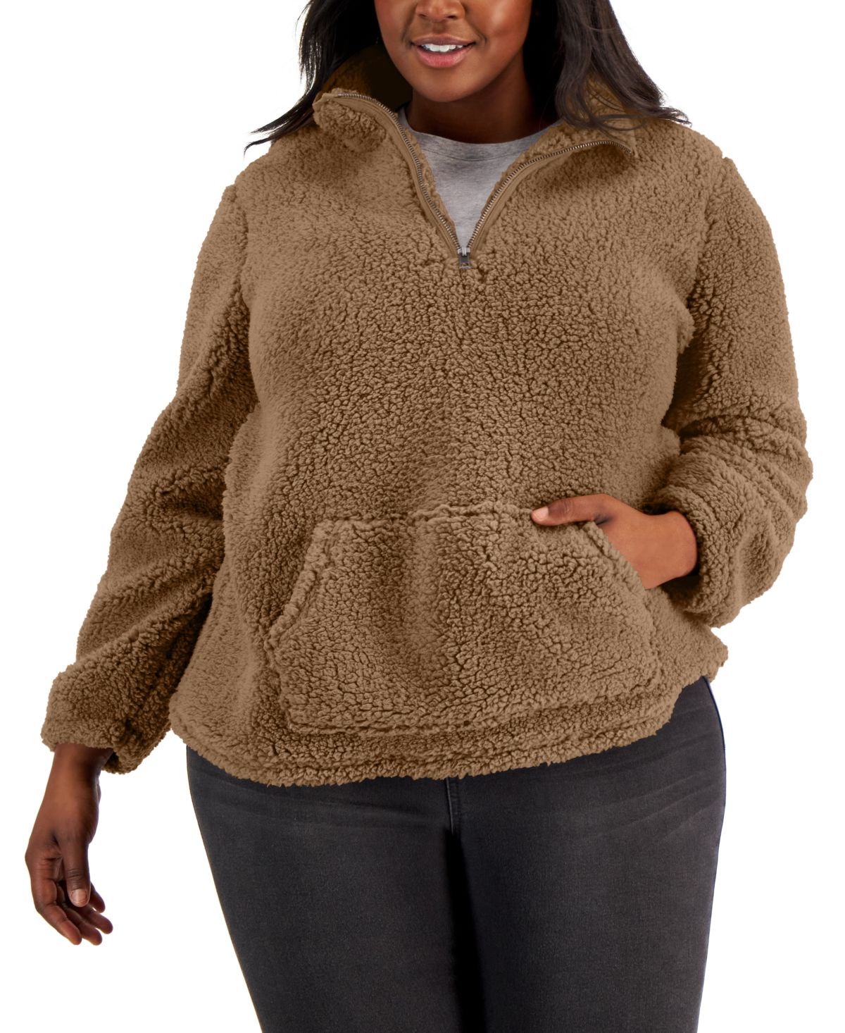 Style & Co Plus Size Sherpa Sweatshirt, Created for Macy's | Macys (US)