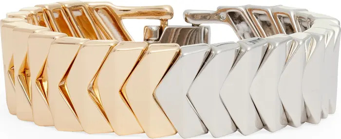 Two-Tone V-Link Stretch Bracelet | Nordstrom