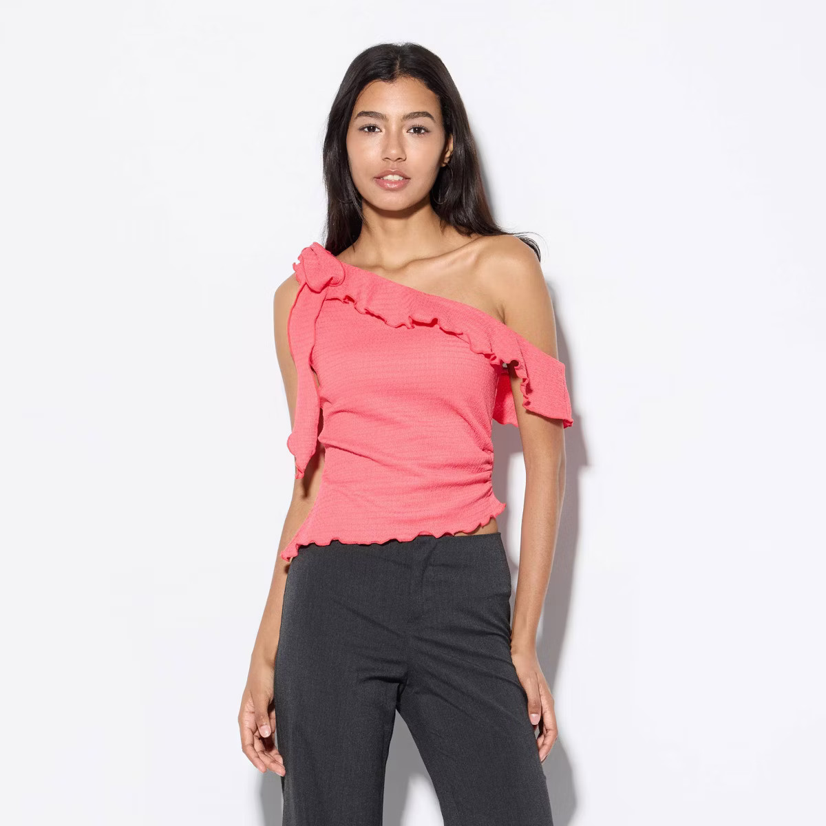 Women's Ruffle One Shoulder Knit Top - Wild Fable™ | Target