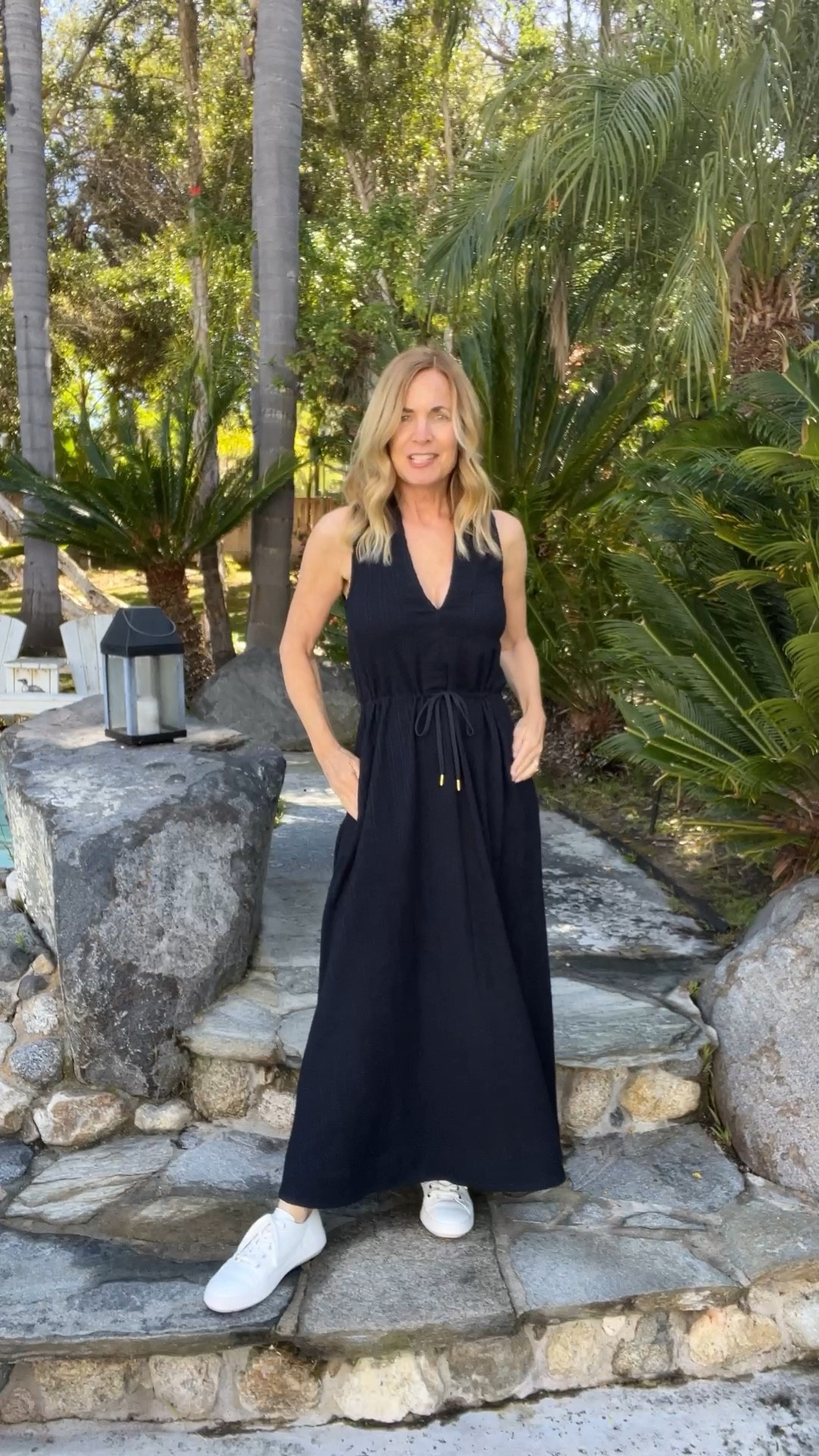 The perfect navy dress to have in your closet! Perfect travel dress, wedding guest dress, or a date night!

#LTKover40 #LTKVideo