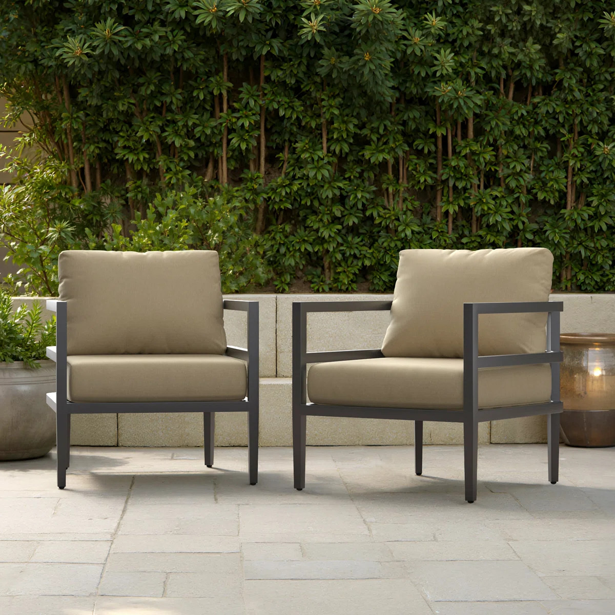 Morelia Club Chairs (Set Of 2) - Canvas Beige | Wayfair North America