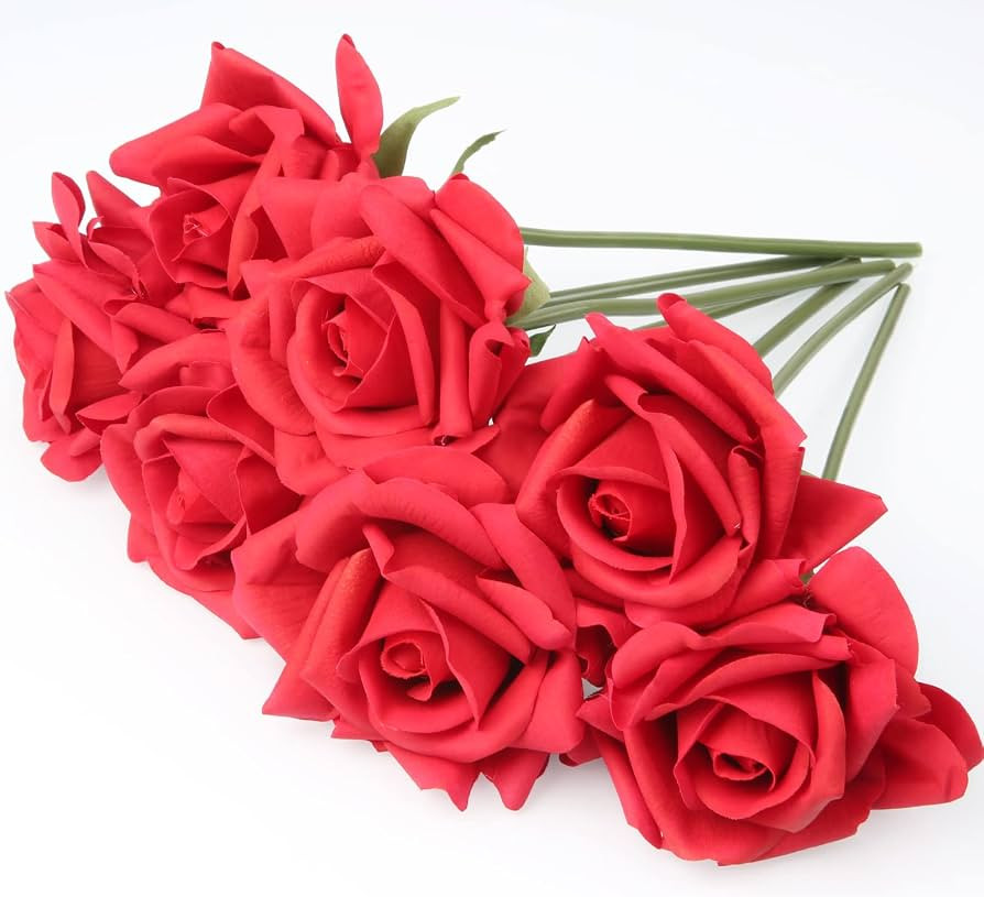 Eyamumo Fake Flowers, Faux Silk Real Touch Artificial Rose Flowers for Decoration DIY, Wedding Pa... | Amazon (US)
