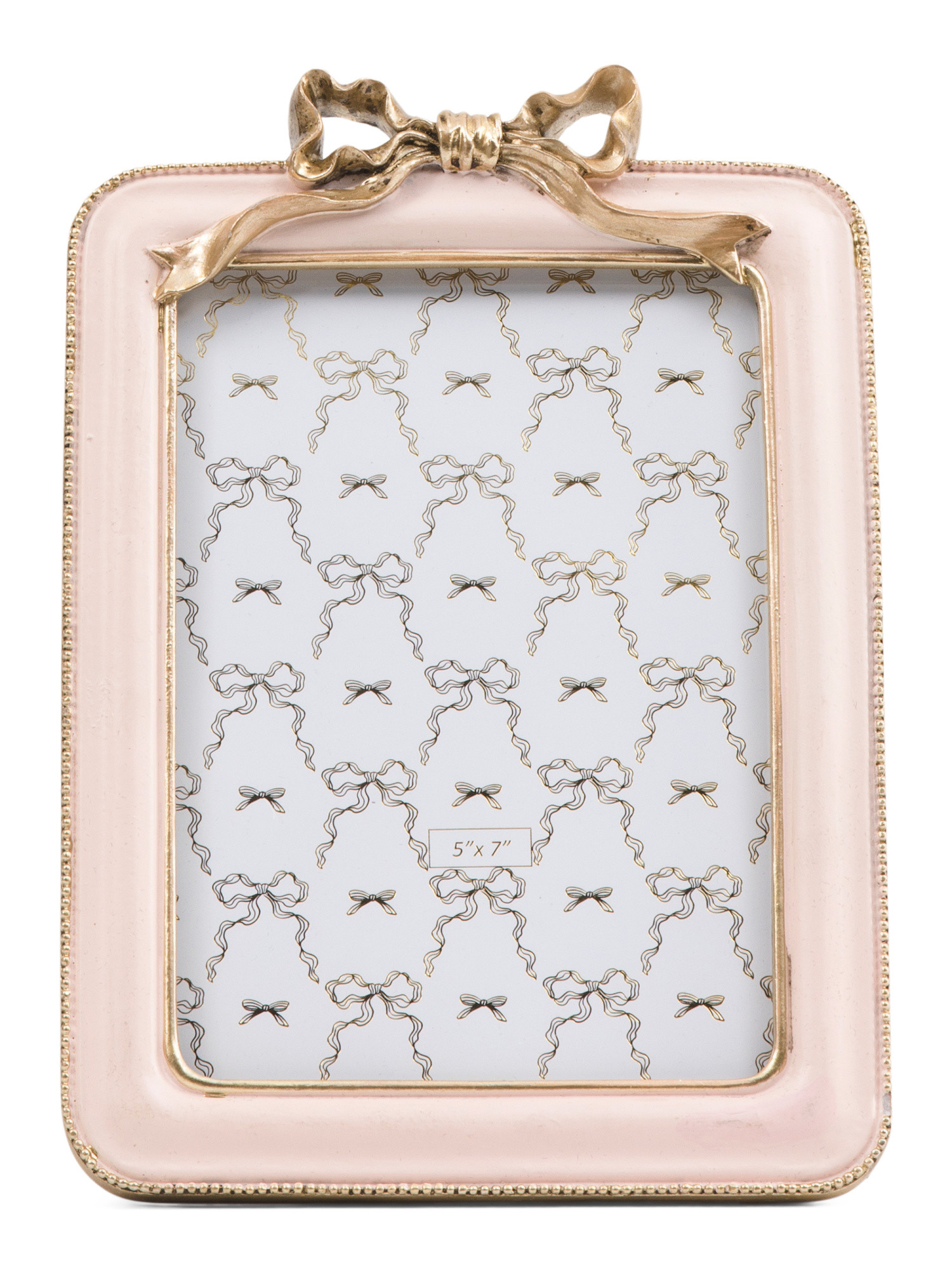5x7 Round Ribbon Beaded Tabletop Picture Frame | TJ Maxx