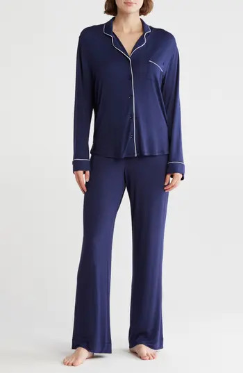NORDSTROM RACK Tranquility Long Sleeve Shirt & Pants Pajamas in Navy Peacoat at Nordstrom Rack, Size X-Small | Nordstrom Rack