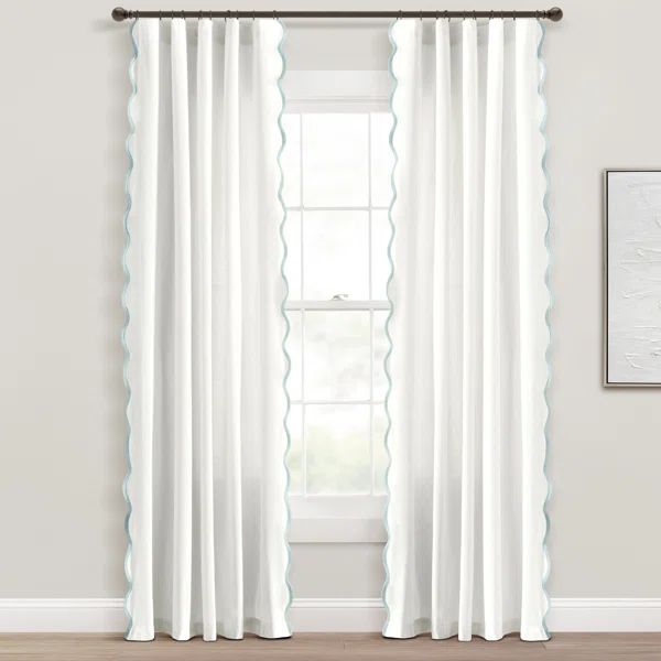 Yolonda Cotton Blend Semi-Sheer Curtain Pair | Wayfair North America