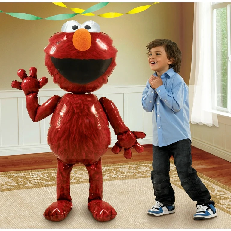 54" Elmo AirWalker Foil Balloon, Red | Walmart (US)