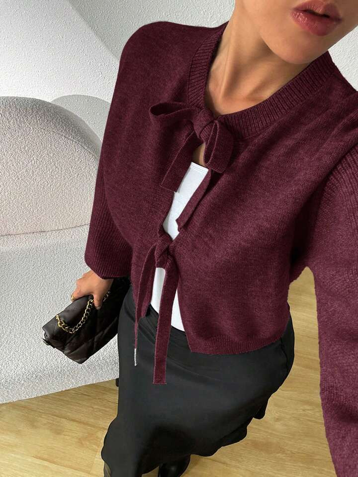 Siren Gaze Women's Fall/Winter Sweater Casual Front-Tie Women's Cardigan Sweater Cardigan Fall Sw... | SHEIN