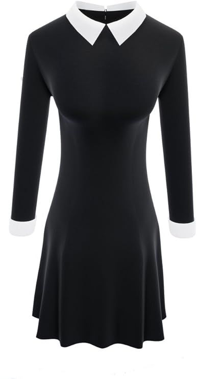 TULIPTREND Women's Peter Pan Collar Dress Alt Cothing Goth Classic Dresses Long Sleeve | Amazon (US)
