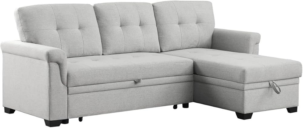 Lilola Home Lucca Sectional Sleeper Sofa - Versatile Sleeper Couch & Sofa Bed with Storage - Comf... | Amazon (US)