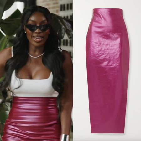 Wendy Osefo’s Maroon Leather Maxi Skirt