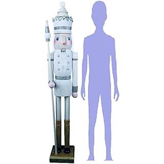 Amazon.com: CDL 48" 4ft Tall Life-Size Large/Giant White Glitter Christmas Wooden Nutcracker King... | Amazon (US)