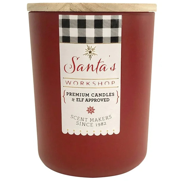 Holiday Santa's Workshop 2-Wick Candle with Wooden Lid, Long Burning, Clean & Fragrant, Apple Spi... | Walmart (US)