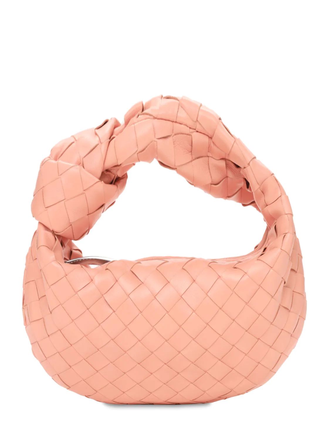 Bottega Veneta - Mini bv jodie intrecciato leather bag - Peachy-silver | Luisaviaroma | Luisaviaroma