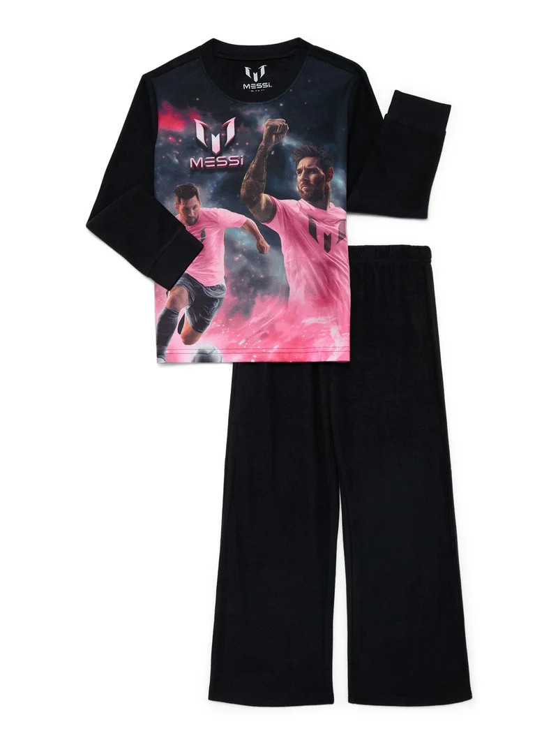Lionel Messi Boys Long Sleeve Top and Pants Pajama Set, 2-Piece, Sizes 4-12 | Walmart (US)