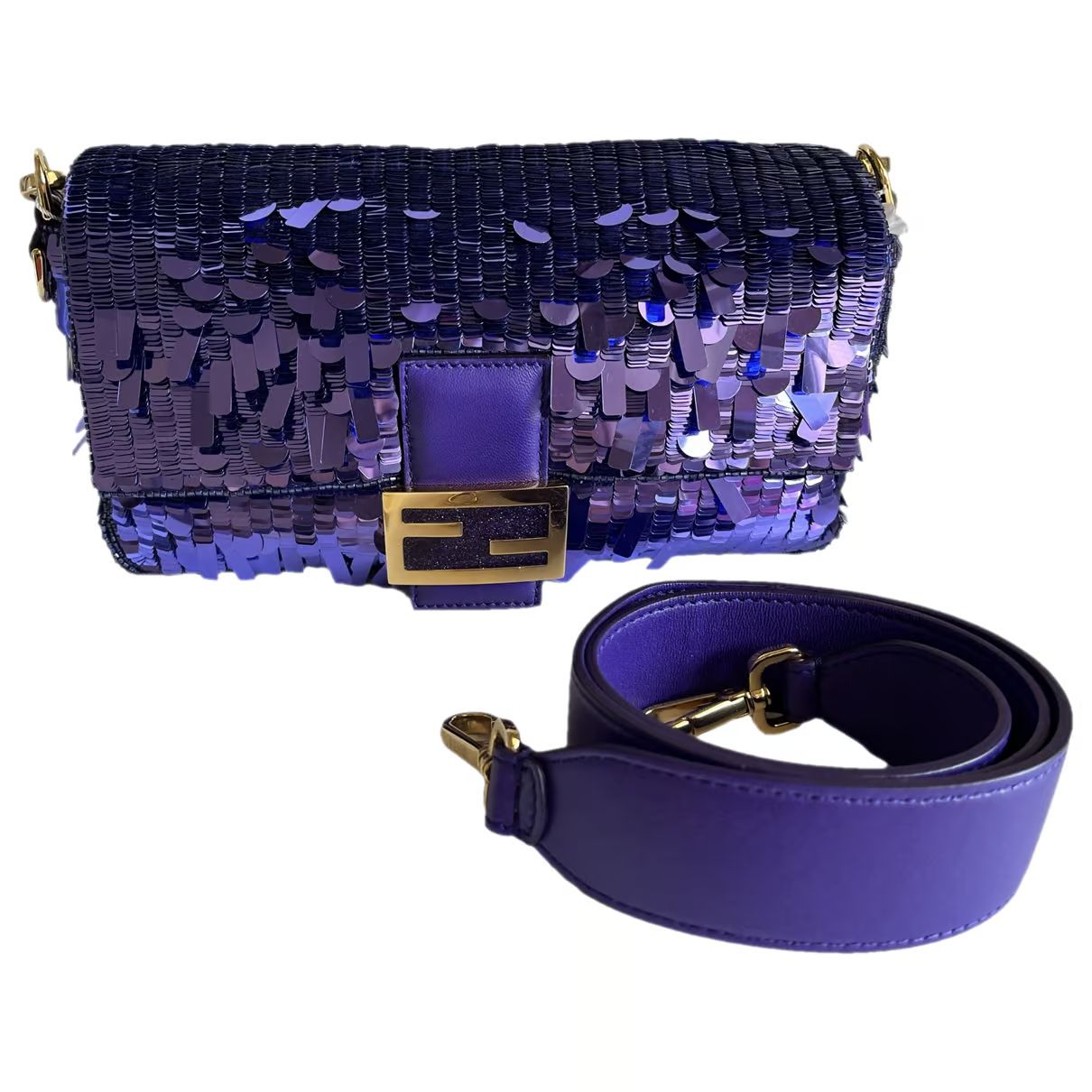 Baguette glitter handbag Fendi Purple in Glitter - 35739905 | Vestiaire Collective (Global)
