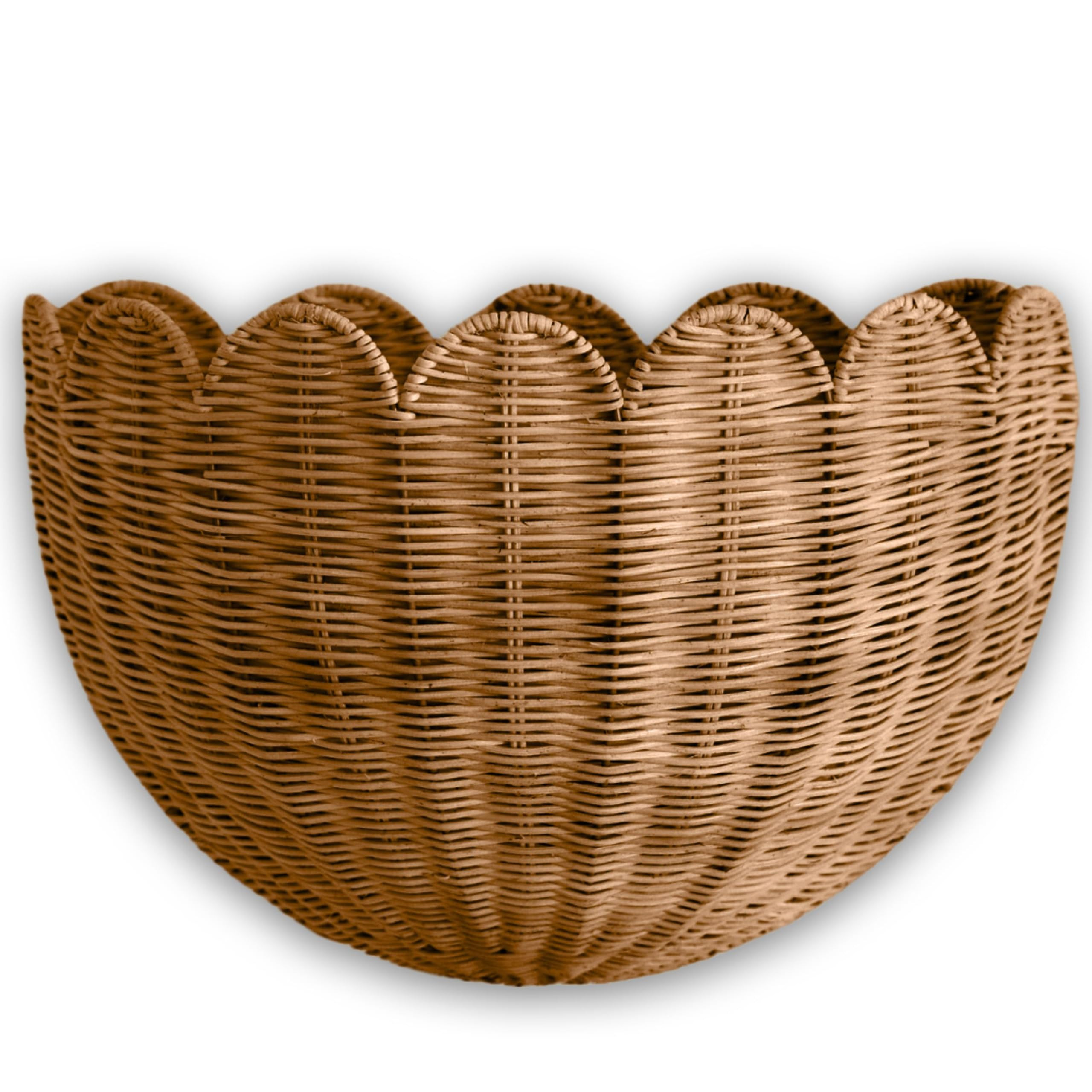 BEBE BASK Scalloped Wicker Hanging Basket - The Original Wicker Wall Decor - Hand Woven Wall Bask... | Amazon (US)