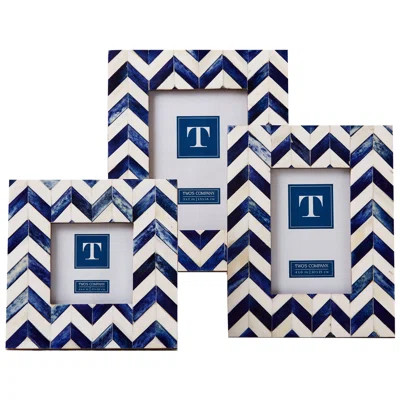 3 Piece Artemis Chevron Bone Inlay Picture Frame Set Longshore Tides | Wayfair North America