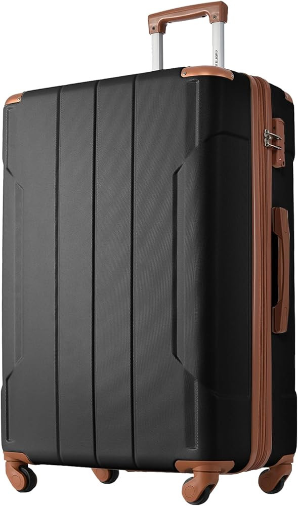 Merax 24 Inch Checked-Medium Luggage with Wheels Aluminum Alloy Corner Hard Shell Suitcase TSA Lu... | Amazon (US)