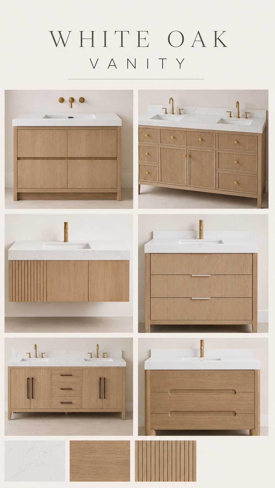 White oak vanity’s all from #wayfair