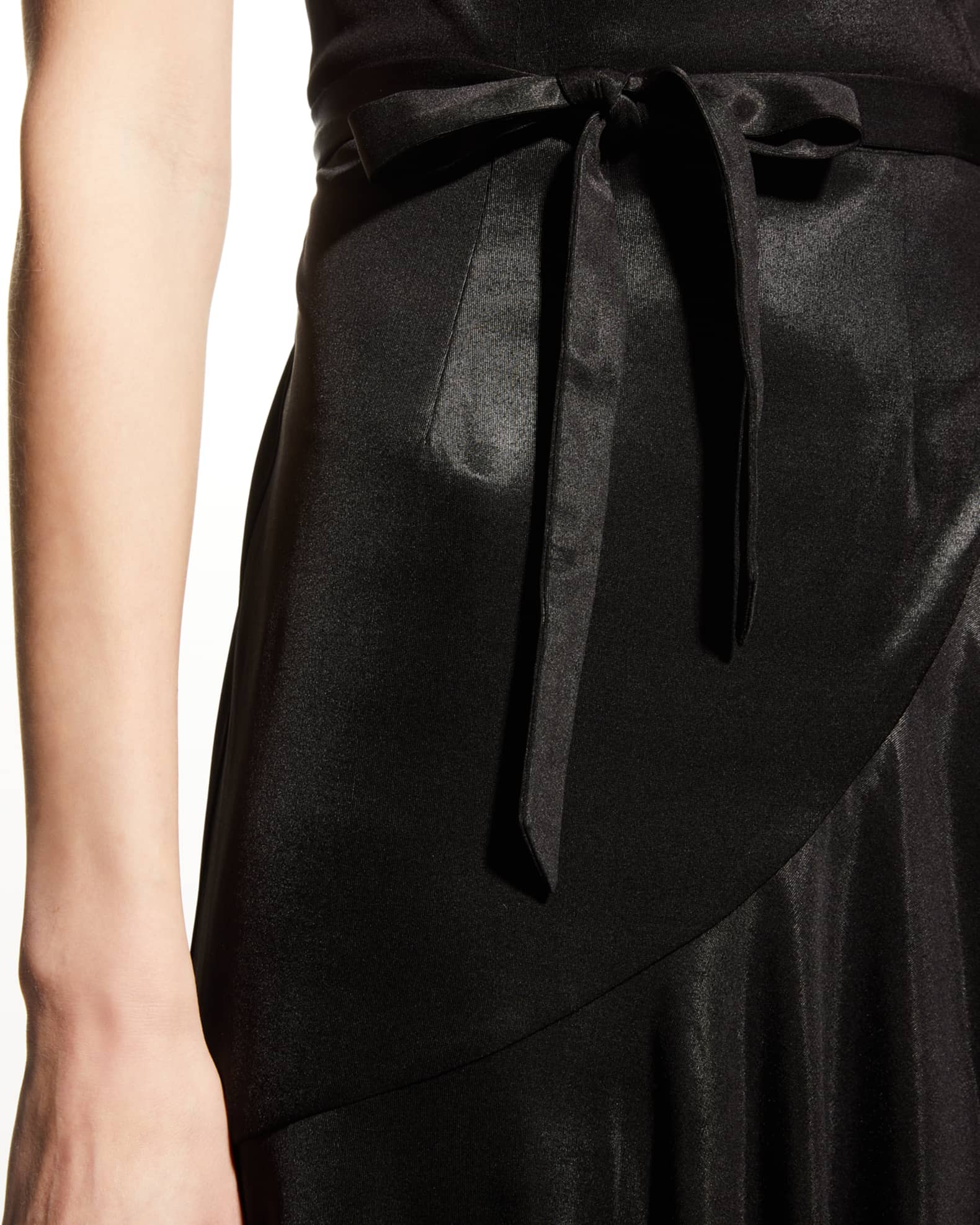 Dress The Population High-Low Surplice Fit-&-Flare Dress | Neiman Marcus